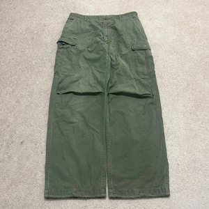 Vintage 60s Military OG 107 Green Trouser Utility Pants 34Wx32.5L - Picture 1 of 8