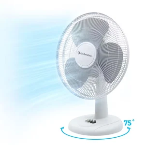 16 In. White Oscillating Table Fan with Adjustable Tilt - Picture 1 of 6