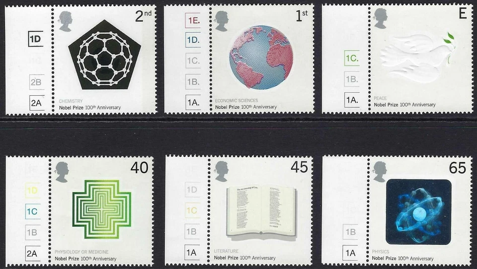 2001 GB SG# 2232/37 Nobel Prizes Centenary set of 6 mint MNH MUH - image 1 of 1