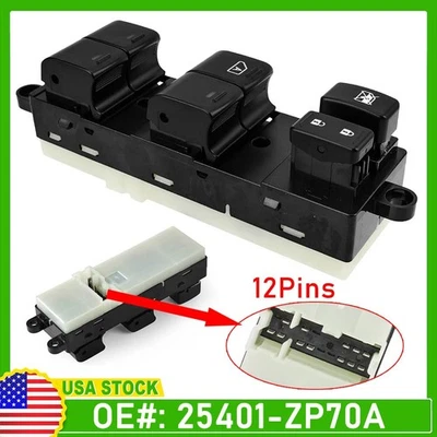 NUEVO interruptor maestro de ventana eléctrica para Nissan Xterra Frontier 2006-2015 doble cabina Foto 1 de 4