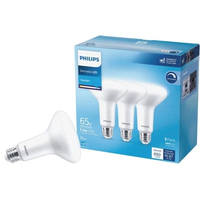 Philips 65W Equivalent Daylight BR30 Medium Dimmable LED Floodlight Light Bulb - Image 1 of 3