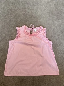 J Crew Re-Imagined Pink Sleeveless Large Shirt Ruffle Tie Back - Picture 1 of 8