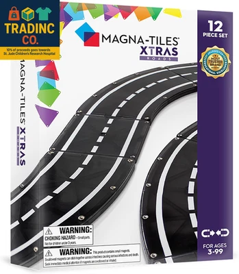 XTRAS: Roads 12 Piece Magnetic Construction Set, the ORIGINAL Magnetic Building  - Image 1 of 4