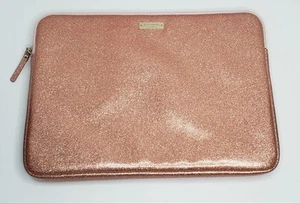 Kate Spade Rose Glitter Padded Zippered Laptop Sleeve 13" x 9.5" - Picture 1 of 11