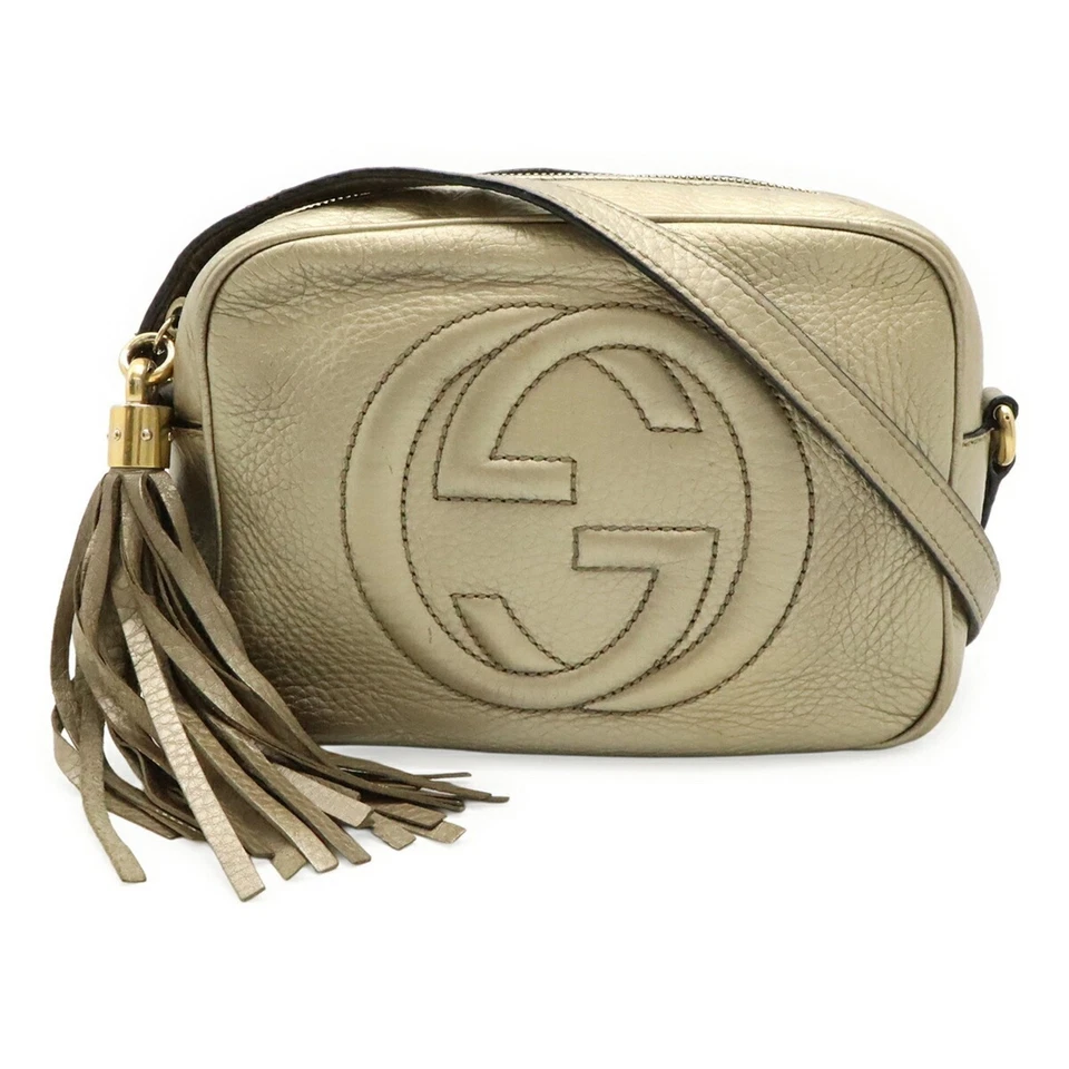 GUCCI Soho Small Disco Tassel Shoulder Bag/Pochette in Gold Leathe... GZl1ao45 - Image 1 of 1