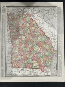 Rand-McNally Imperial Atlas of the World - 1903 Map of Georgia & South Carolina - Bild 1 von 4