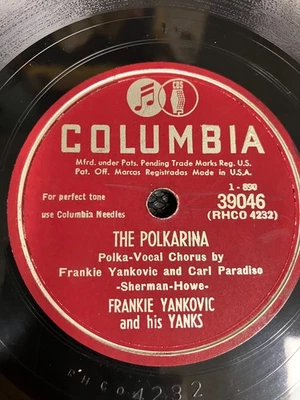 Polka 78 RPM PLAY TESTED Frankie Yankovic The Polkarina Columbia 39046 Foto 1 de 4