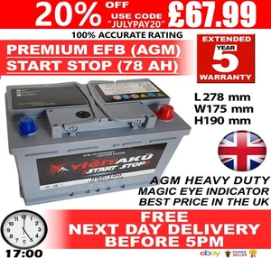 096 100 START STOP AGM 78AH Schwerlast 12V Autobatterie mehr Leistung als AGM / EFB - Bild 1 von 11