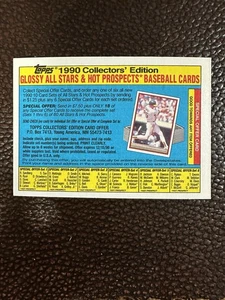 1990 Topps GLOSSY ALL STARS & HOT PROSPECTS SONDERANGEBOT KARTE **DULL BACK** - Bild 1 von 4