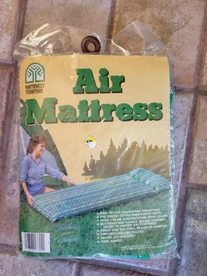 Vintage Northwest Territory Air Mattress Camping Pool Beach Green Plaid NEW - Image 1 of 4