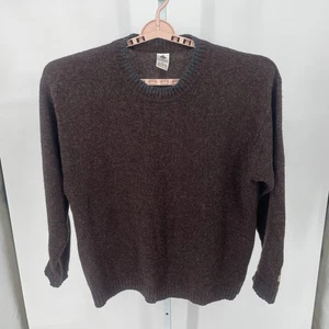 Maglione vintage Columbia uomo lana Shetland taglia grande marrone maglia pullover girocollo - Foto 1 di 10