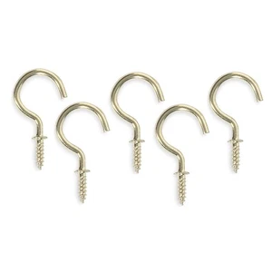 GRAINGER APPROVED 1WBJ6 Cup Hook, Brass, Steel, 1 3/8 in D, PK20 1WBJ6 - Picture 1 of 1