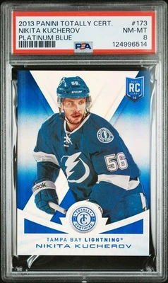 2013 PANINI TOTALLY CERTIFIED PLATINUM BLUE #173 NIKITA KUCHEROV RC 1/50 PSA 8 - Image 1 of 2