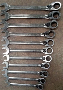 Juego de llaves combinadas de trinquete BluePoint Snapon 11 piezas 12pt métricas 15° desplazadas BOERM - Imagen 1 de 4