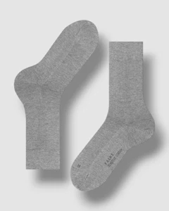 Falke Men's Gray Sensitive London 1-Pair Cotton Blend Solid Socks Size 12.5-15 - Picture 1 of 1