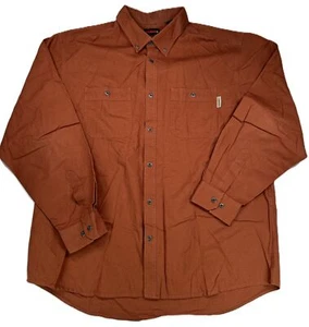 Wolverine Men's Ripstop Cotton Button-Down Shirt Long Sleeve Rust Size XXL - Picture 1 of 11