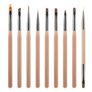 9x Acrylic Nail Art Brush Pen UV Gel Painting Drawing Liner Polish Tool HOT - Picture 1 of 11