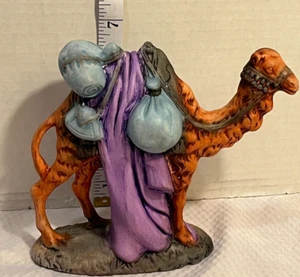 Vintage Atlantic Mold Camel Nativity 7”X 8” Blue Bags Purple Blanket Robe - Picture 1 of 6