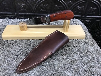 Custom Drop Point 5160 Steel Padauk Wood Handle Knife By Ray Richards USA - Image 1 of 4