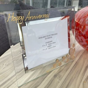 Personalised/Non Personalised 1st Anniversary Frames Land 3 Designs/2 Sizes - Picture 1 of 18
