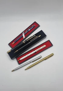Lote de 6 equipos de escritura mixtos con bolígrafo y lápiz todo sin probar puede necesitar tinta nueva - Imagen 1 de 7