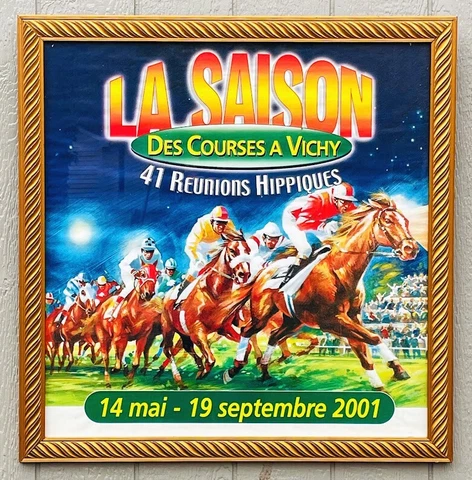 Horse Race Framed Art 2001 Spanish Themed Mexico Horse Racing Print Poster Cover