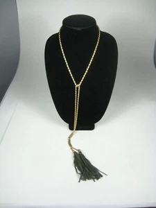 NEW Tassel Double Necklace Women 48 Inch Jewelry Lariart Goldtone Wrap - Picture 1 of 7