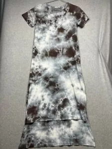 70s Caution To The Wind Tie Dye Midi Tee Shirt Dress Womens S Causal Coastal - Picture 1 of 12