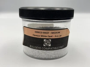 Frita de vidrio opalino blanco opaco compatible con Bullseye frasco mediano de 4 oz - Imagen 1 de 4
