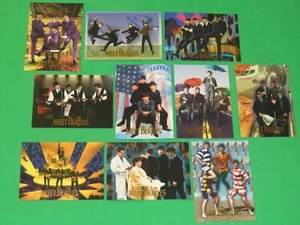 1996 Sports Time The Beatles MEET THE BEATLES INSERTO LAMINA D'ORO SET 10 carte - Foto 1 di 12
