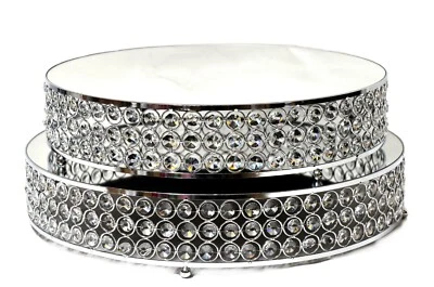 Juego de 2 piezas de cuentas de cristal con tapa de espejo elevador para pasteles Foto 1 de 4