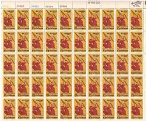 Estampilla de Estados Unidos - Ángel de Navidad 1974 - Hoja de 50 estampillas - Scott #1550 - Imagen 1 de 1