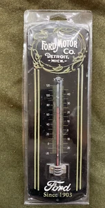 Collectible Ford Motor Company Metal Advertising Embossed Thermometer Auto Sign - Picture 1 of 4
