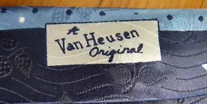 Corbata Vintage Años 1940 A VAN HEUSEN ORIGINAL Acero Azul y Rojo Estrecho - Imagen 1 de 6