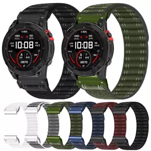 Quick Fit Nylon Loop Uhrenarmband Für Garmin Fenix 8 E 7 7X 6 6X 5 5X Plus 3 3HR - Picture 1 of 40