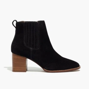 Madewell The Kat Black Suede Chelsea Boot - Picture 1 of 9