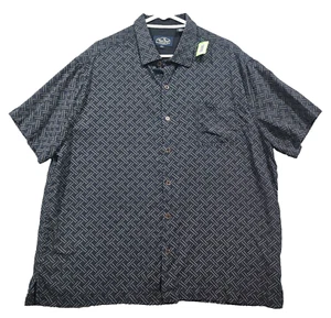 Nat Nast Shirt Mens XL Blue 70% Silk Luxury Originals Geometrical  - Picture 1 of 18