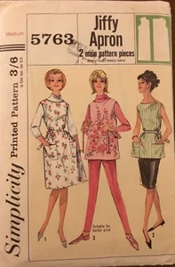1964 Simplicity Misses’ Jiffy Apron in 2 Lengths Sewing Pattern 5763 - Medium - Picture 1 of 2