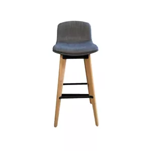 Upholstered Bar Stool in Grey/Blue - Picture 1 of 4