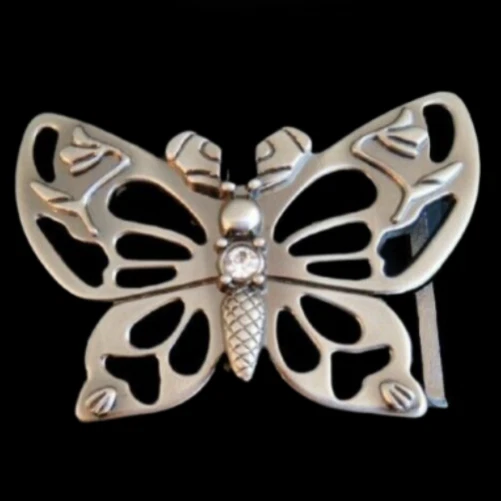 Женский серебряный металлический ремень пряжка животное красивый бабочка свободы - Изображение 1 из 1