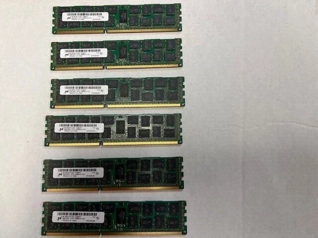 LOT X6 Micron 8GB PC3L-10600R DDR3-1333MHz ECC Server RAM MT36KSF1G72PZ-1G4M1FF - Image 1 of 3