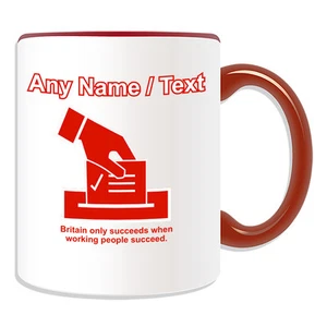 Personalised Gift Labour Party Mug Money Box Cup Vote Box Red  Politic Design - Picture 1 of 21