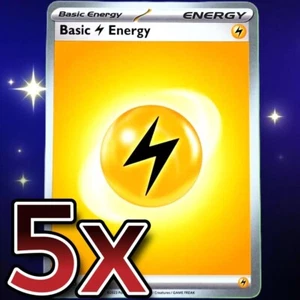 Energía Básica - Rayo - Juego de cartas coleccionables Pokémon Escarlata y Violeta #004 - Juego de 5 - Imagen 1 de 5