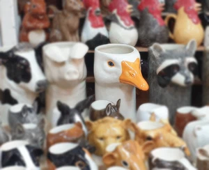 Medium Tall Vase Pot Ceramic Goose Head Figurine Flower Kitchen Spoon Home Decor - Picture 1 of 7