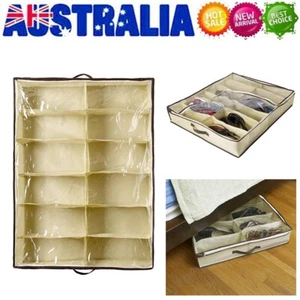 2pcs/set Under Bed Storage Organiser Bag Shoes Socks Toys Purse Underwear Bra - Picture 1 of 11