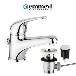 Miscelatore rubinetto lavabo completo di piletta 1"1/4 e flessibili Emmevi Winny - Foto 1 di 8