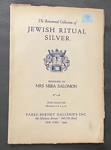 The Renowned Collection of Jewish Ritual Silver Parke Bernet Auction 1949 - Picture 1 of 6