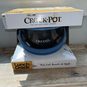 Calentador de alimentos Crock-Pot para almuerzo azul negro 20 OZ calor viaje llevar olla de cocción lenta - Imagen 1 de 7
