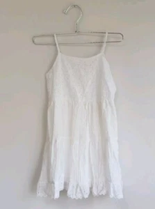 Girls Summer White Dress Art Class Size S (6/6X) - Picture 1 of 3