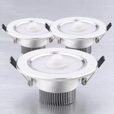 PIR Motion Sensor LED Night Light 5W 7W 9W 15W Recessed Ceiling Downlight Lamp - Image 1 of 4